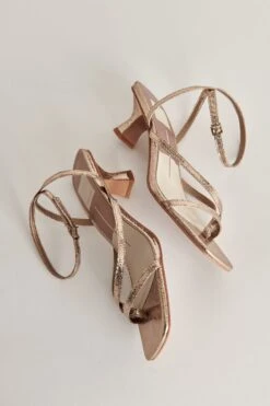 BAYLOR HEELS DARK GOLD CRACKLED STELLA -Fashion Shoe Store DOLCEVITA HEELS BAYLOR DARK CRACKLED STELLA 1