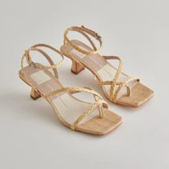 BAYLOR HEELS LT NATURAL RAFFIA