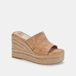ELARIA WEDGES NATURAL CORK -Fashion Shoe Store DOLCEVITA HEELS ELARIA NATURALCORK 01