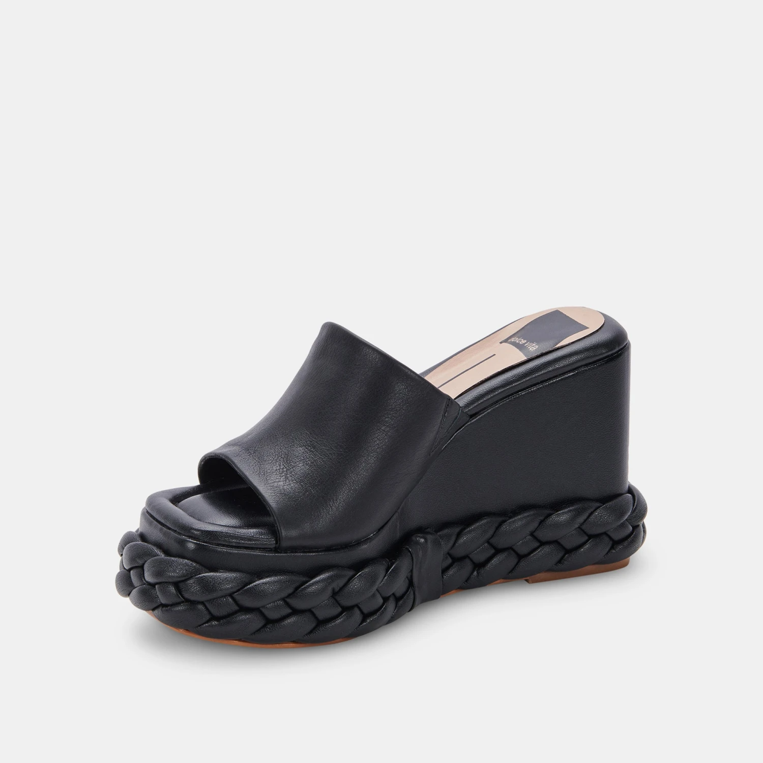 ELENE WEDGES BLACK LEATHER 6 ELENE WEDGES BLACK LEATHER - Image 4