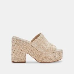 ELORA HEELS LT NATURAL RAFFIA