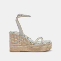 ELVIA WEDGES PURPLE FLORAL STELLA