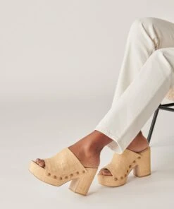 EMOL HEELS LT NATURAL RAFFIA -Fashion Shoe Store DOLCEVITA HEELS EMOL LTNATURALRAFFIA ONFOOT 2