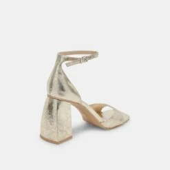 Dolce Vita JANEY HEELS PLATINUM DISTRESSED LEATHER -Fashion Shoe Store DOLCEVITA HEELS JANEY PLATINUMDISTRESSEDLEATHER 03