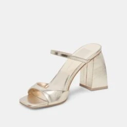 Dolce Vita JEMMY HEELS LIGHT GOLD CRINKLE PATENT -Fashion Shoe Store DOLCEVITA HEELS JEMMY LIGHTGOLDCRINKLEPATENT 08