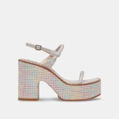 Dolce Vita JODIE PRIDE HEELS PASTEL STRIPE RAFFIA