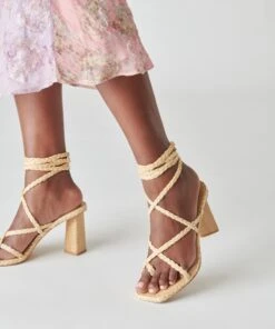 JOELLE HEELS LT NATURAL RAFFIA -Fashion Shoe Store DOLCEVITA HEELS JOELLE LTNATURALRAFFIA ONFOOT