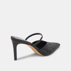 Dolce Vita KANIKA CRYSTAL HEELS BLACK METALLIC FABRIC -Fashion Shoe Store DOLCEVITA HEELS KANIKACRYSTAL BLACKMETALLICFABRIC 03