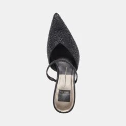 Dolce Vita KANIKA CRYSTAL HEELS BLACK METALLIC FABRIC -Fashion Shoe Store DOLCEVITA HEELS KANIKACRYSTAL BLACKMETALLICFABRIC 06