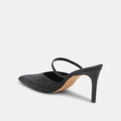 Dolce Vita KANIKA CRYSTAL HEELS BLACK METALLIC FABRIC -Fashion Shoe Store DOLCEVITA HEELS KANIKACRYSTAL BLACKMETALLICFABRIC 09