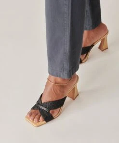 NITRO HEELS BLACK RAFFIA 18 NITRO HEELS BLACK RAFFIA -Fashion Shoe Store DOLCEVITA HEELS NITRO BLACKRAFFIA ONFOOT 4