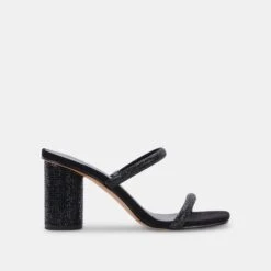 NOLES RHINESTONE HEELS BLACK RHINESTONE