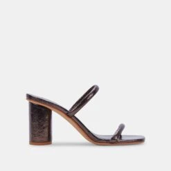 Fashion Shoe Store 7 NOLES HEELS MERCURY METALLIC STELLA