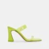 NOVAH HEELS NEON LIME VINYL -Fashion Shoe Store DOLCEVITA HEELS NOVAH NEONLIMEVINYL 02