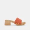 OAKLEY HEELS ORANGE RAFFIA 1 OAKLEY HEELS ORANGE RAFFIA -Fashion Shoe Store DOLCEVITA HEELS OAKLEY CORALRAFFIA 02