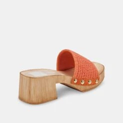 OAKLEY HEELS ORANGE RAFFIA 13 OAKLEY HEELS ORANGE RAFFIA -Fashion Shoe Store DOLCEVITA HEELS OAKLEY CORALRAFFIA 03