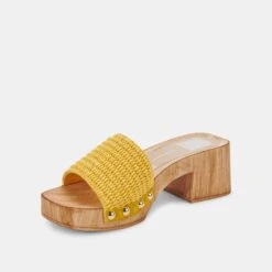 OAKLEY HEELS YELLOW RAFFIA -Fashion Shoe Store DOLCEVITA HEELS OAKLEY YELLOWRAFFIA 08