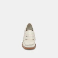 Dolce Vita TALIE LOAFERS IVORY EMBOSSED LEATHER -Fashion Shoe Store DOLCEVITA HEELS TALIE IVORYEMBOSSEDLEATHER 04