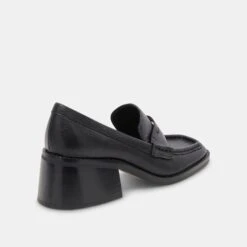 Dolce Vita TALIE LOAFERS ONYX EMBOSSED LEATHER -Fashion Shoe Store DOLCEVITA HEELS TALIE ONYXEMBOSSEDLEATHER 03