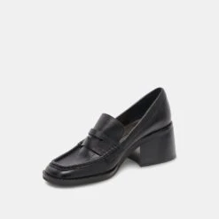 Dolce Vita TALIE LOAFERS ONYX EMBOSSED LEATHER -Fashion Shoe Store DOLCEVITA HEELS TALIE ONYXEMBOSSEDLEATHER 09