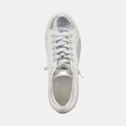 Dolce Vita ZINA SNEAKERS WHITE SILVER LEATHER -Fashion Shoe Store DOLCEVITA HEELS ZINA WHITESILVERRECYCLEDLEATHER 06