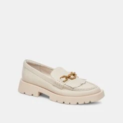 Dolce Vita ERNA FLATS IVORY LEATHER -Fashion Shoe Store DOLCEVITA LOAFERS ERNA IVORYLEATHER 01