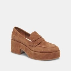 Dolce Vita YANNI LOAFERS CHESTNUT SUEDE -Fashion Shoe Store DOLCEVITA LOAFERS YANNI CHESTNUTSUEDE 01