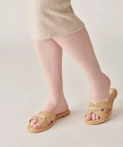 ATOMIC SANDALS LT NATURAL RAFFIA -Fashion Shoe Store DOLCEVITA SANDALS ATOMIC LTNATURALRAFFIA ONFOOT 1