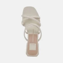 HAPI SANDALS IVORY LEATHER -Fashion Shoe Store DOLCEVITA SANDALS HAPI IVORYEMBOSSEDSTELLA 06