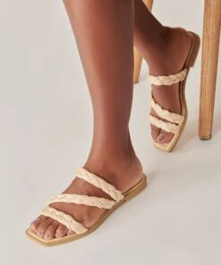 IMAN SANDALS LT NATURAL RAFFIA -Fashion Shoe Store DOLCEVITA SANDALS IMAN NATURALRAFFIA ONFOOT 2