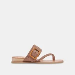 PERRIS SANDALS CAFE EMBOSSED LEATHER