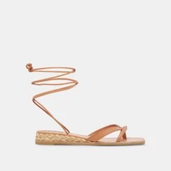 PRAX SANDALS COGNAC LEATHER