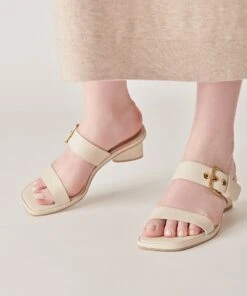 RIVA SANDALS IVORY LEATHER -Fashion Shoe Store DOLCEVITA SANDALS RIVA IVORYLEATHER ONFOOT 2