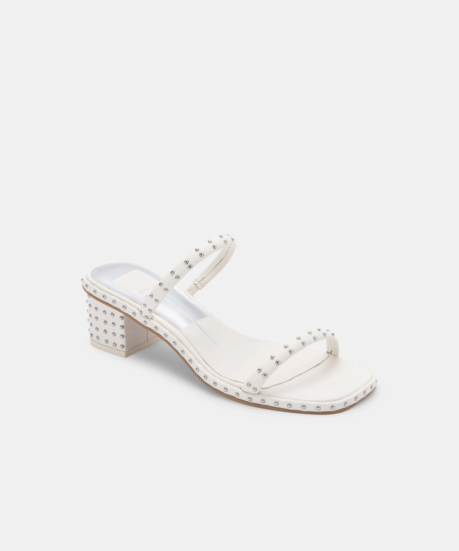 RIYA STUDDED WIDE SANDALS OFF WHITE LEATHER 5 RIYA STUDDED WIDE SANDALS OFF WHITE LEATHER - Image 3