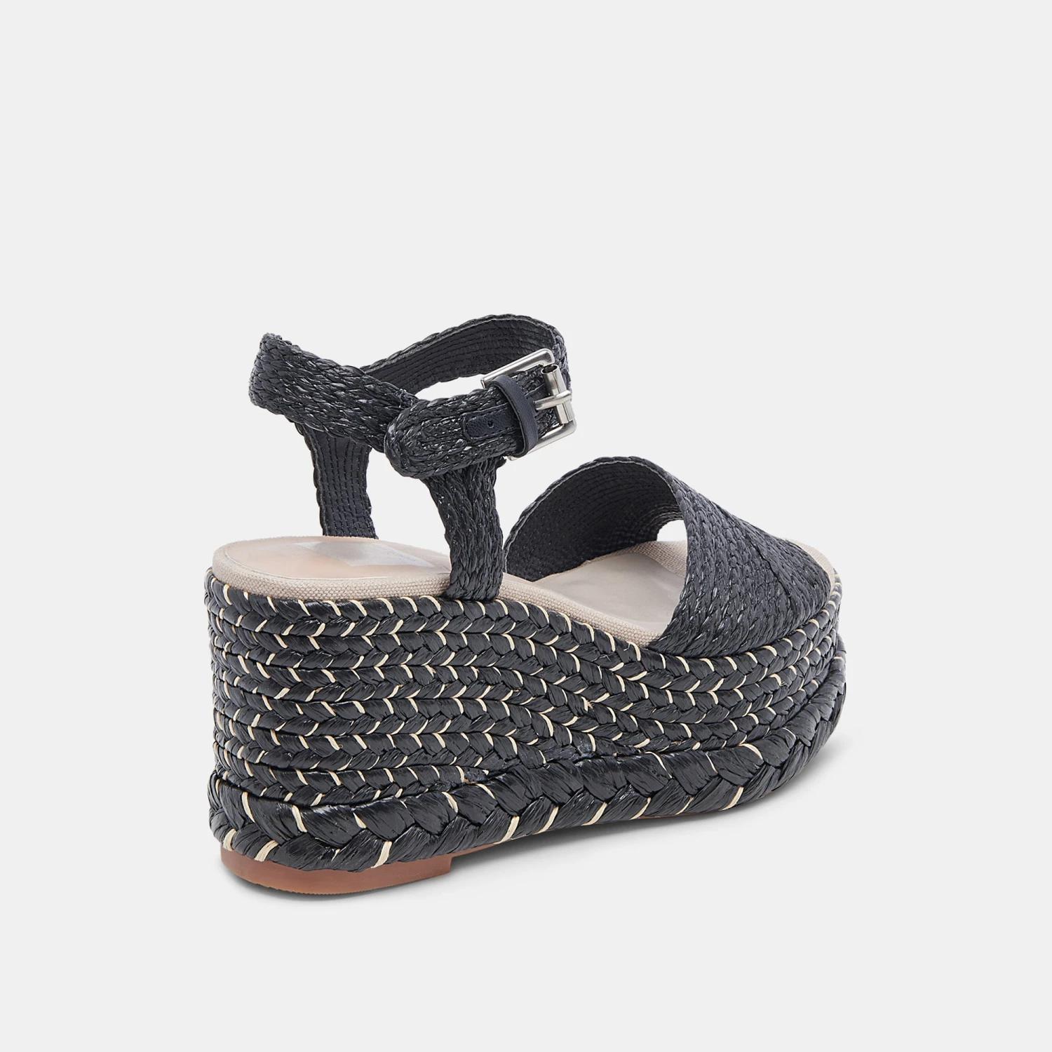 TIAGO WEDGES BLACK RAFFIA 5 TIAGO WEDGES BLACK RAFFIA - Image 3