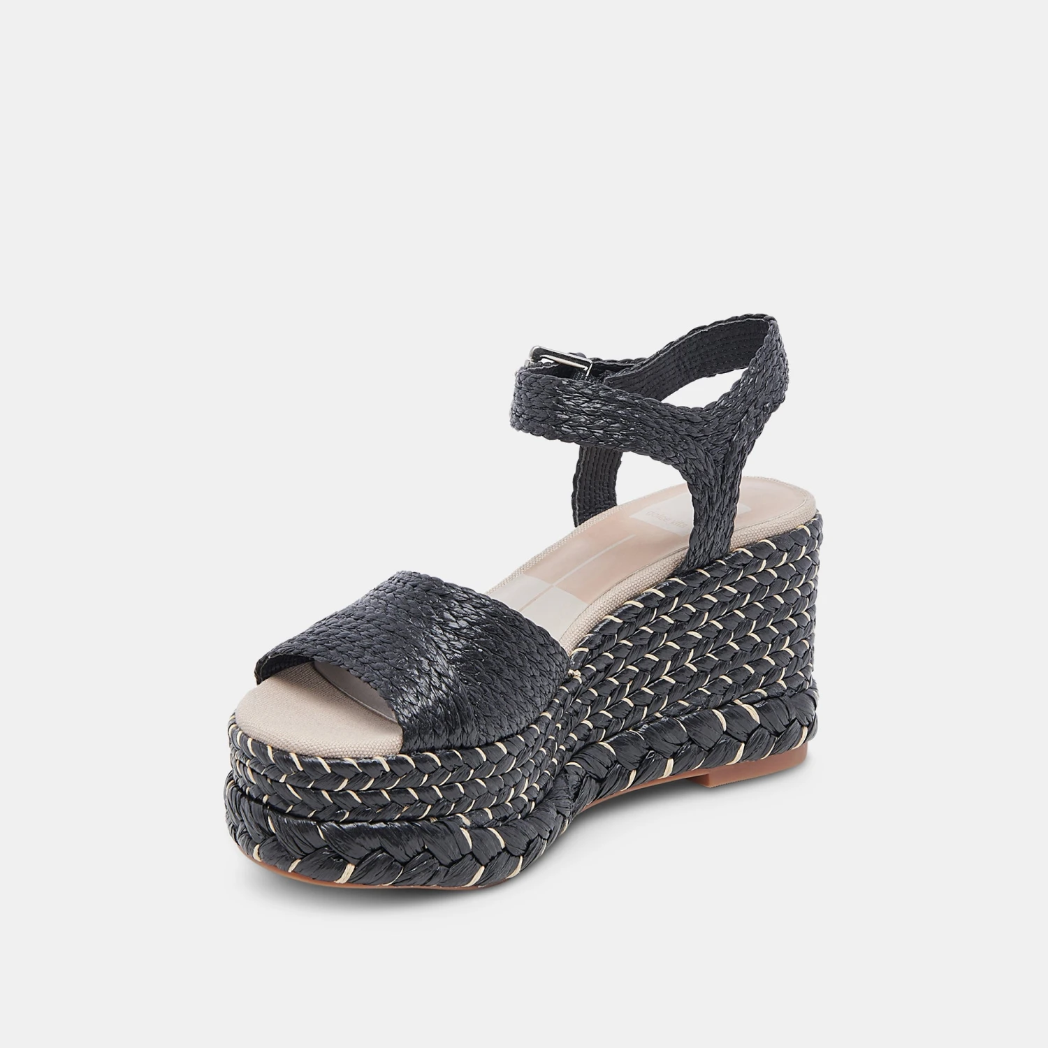 TIAGO WEDGES BLACK RAFFIA 6 TIAGO WEDGES BLACK RAFFIA - Image 4