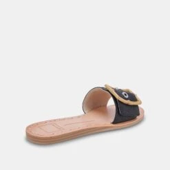 DASA SANDALS BLACK RAFFIA -Fashion Shoe Store DOLCEVITA SLIDES DASA BLACKRAFFIA 03