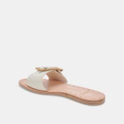 DASA SANDALS EGGSHELL EMBOSSED LEATHER -Fashion Shoe Store DOLCEVITA SLIDES DASA EGGSHELLEMBOSSEDLEATHER 09