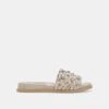 GRAZIE PEARL SANDALS OATMEAL RAFFIA -Fashion Shoe Store DOLCEVITA SLIDES GRAZIEPEARLS OATMEALRAFFIA 02
