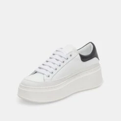 Dolce Vita WYETT SNEAKERS WHITE BLACK LEATHER -Fashion Shoe Store DOLCEVITA SNEAKERS WYETT WHITE BLACKLEATHER 08