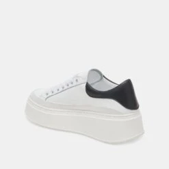 Dolce Vita WYETT SNEAKERS WHITE BLACK LEATHER -Fashion Shoe Store DOLCEVITA SNEAKERS WYETT WHITE BLACKLEATHER 09