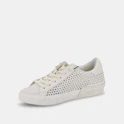 ZINA PERFORATED SNEAKERS WHITE PERFORATED LEATHER -Fashion Shoe Store DOLCEVITA SNEAKERS ZINAPERF WHITEPERFORATEDLEATHER 08