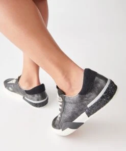 ZINA SNEAKERS GUNMETAL LEATHER -Fashion Shoe Store DOLCEVITA SNEAKERS ZINA GUNMETAL LEATHER ONFOOT 02