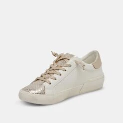 ZINA SNEAKERS WHITE GOLD LEATHER -Fashion Shoe Store DOLCEVITA SNEAKERS ZINA WHITE GOLDLEATHER 08