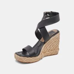 ALDONA WEDGES BLACK LEATHER -Fashion Shoe Store DOLCEVITA WEDGES ALDONA BLACKLEATHER 08