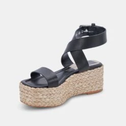 CANNES SANDALS BLACK LEATHER -Fashion Shoe Store DOLCEVITA WEDGES CANNES BLACKLEATHER 08