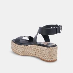 CANNES SANDALS BLACK LEATHER -Fashion Shoe Store DOLCEVITA WEDGES CANNES BLACKLEATHER 09