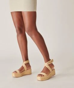 CANNES SANDALS LT NATURAL RAFFIA -Fashion Shoe Store DOLCEVITA WEDGES CANNES LTNATURALRAFFIA ONFOOT 3