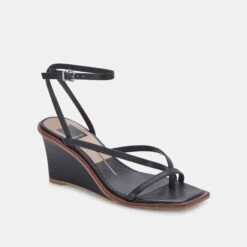 GEMINI WEDGES BLACK LEATHER -Fashion Shoe Store DOLCEVITA WEDGES GEMINI BLACKLEATHER 01