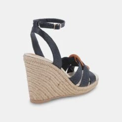 MAZE WEDGES BLACK RAFFIA -Fashion Shoe Store DOLCEVITA WEDGES MAZE BLACKWOVEN 03